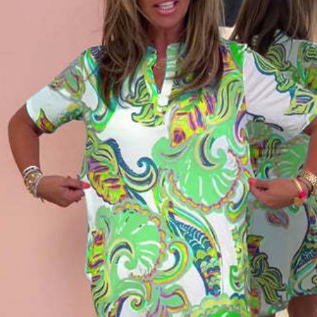 Tanya – Weites Kleid mit 3D-Druck