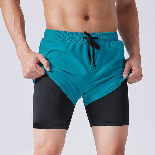 Ian – Sportliche Herren-Shorts mit Kordelzug und doppelter Schicht, schnelltrocknend und hoch elastisch