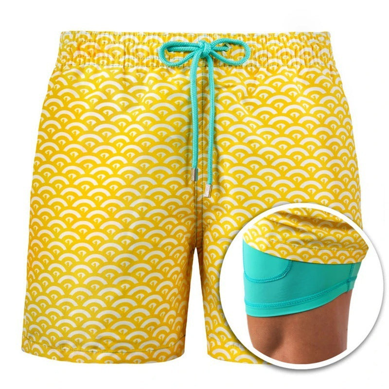 Jerry – Bedruckte Herren-Badeshorts mit doppelter Schicht für den Sommer