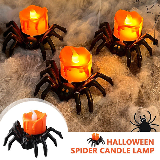 Halloween Spinnen-Kerzenlampe für schaurige Dekoration & Partys
