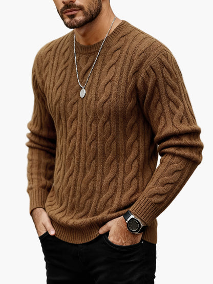 Herren Pullover Zopfmuster Strick – Modischer Casual Look für Herbst & Winter