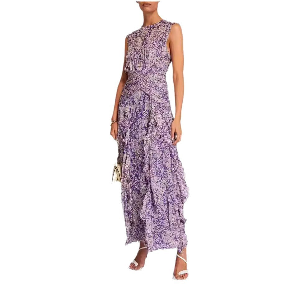 Zoe – V-Ausschnitt Chiffonkleid mit schulterfreiem Design
