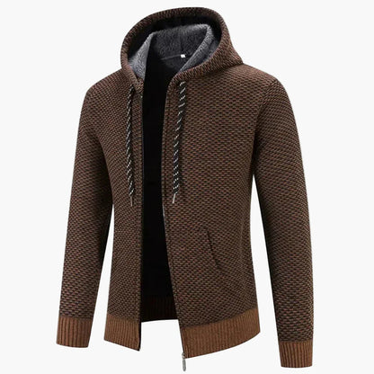 Herren Strick-Kapuzenjacke für Herbst & Winter – Modisches Freizeit-Outfit mit Reißverschluss