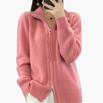 Damen Strickjacke mit Reißverschluss – Modischer Cardigan für Alltag, Büro & Freizeit