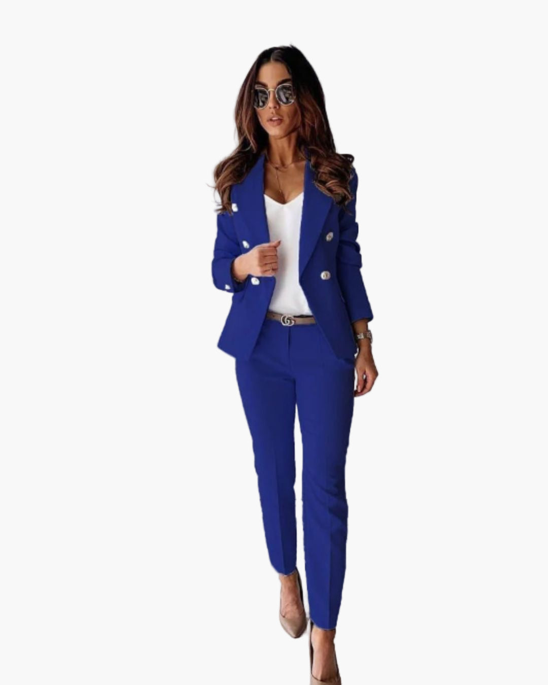 Damen Business Anzug Zweireihig mit Tailliertem Schnitt – Eleganter Hosenanzug für Büro & Events