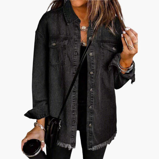 Damen Oversize Jeansjacke – Trendige Freizeitjacke im modernen Streetstyle