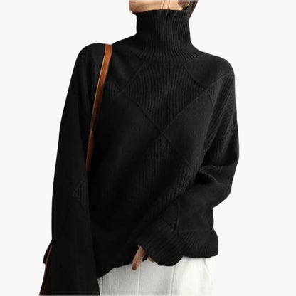 Damen Strickpullover mit Rautenstruktur – Eleganter Freizeit-Look