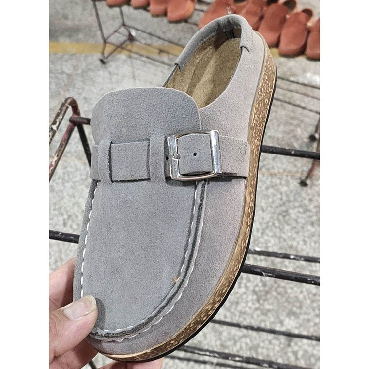 Kathryn – Runde Damenslipper mit Gürtel und Schaumsohle