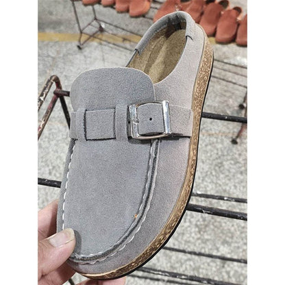 Kathryn – Runde Damenslipper mit Gürtel und Schaumsohle