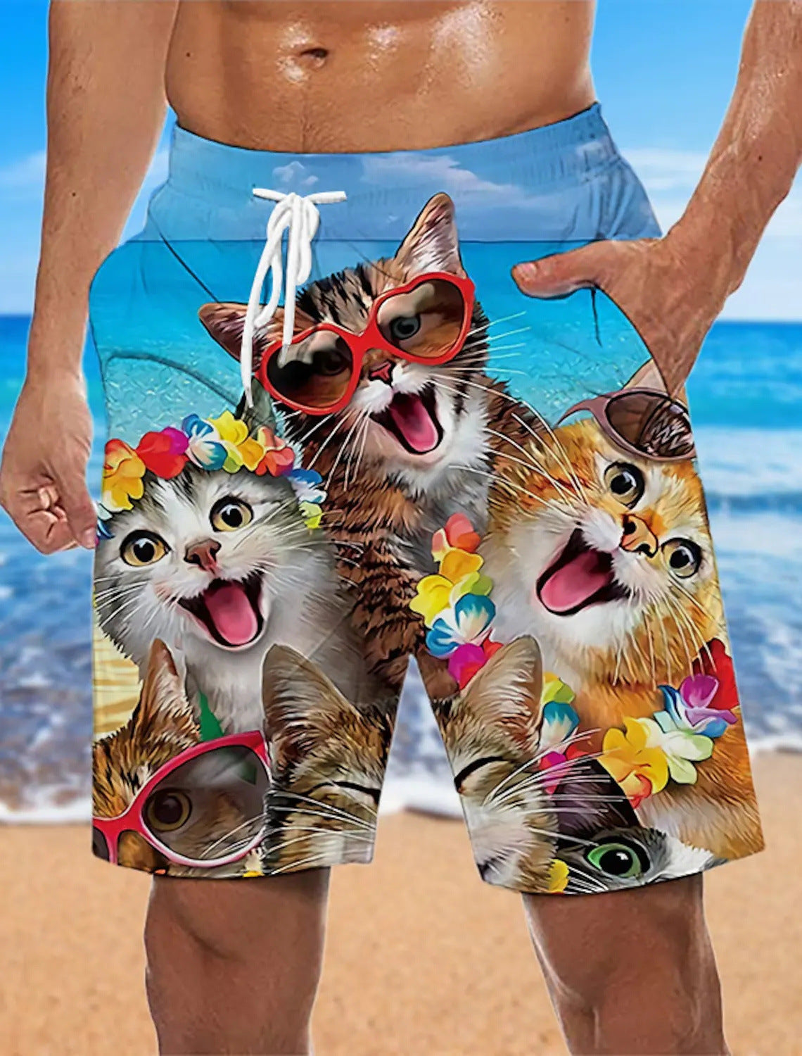 Howard – Lockere Herren Strandhose mit 3D-Print-Muster