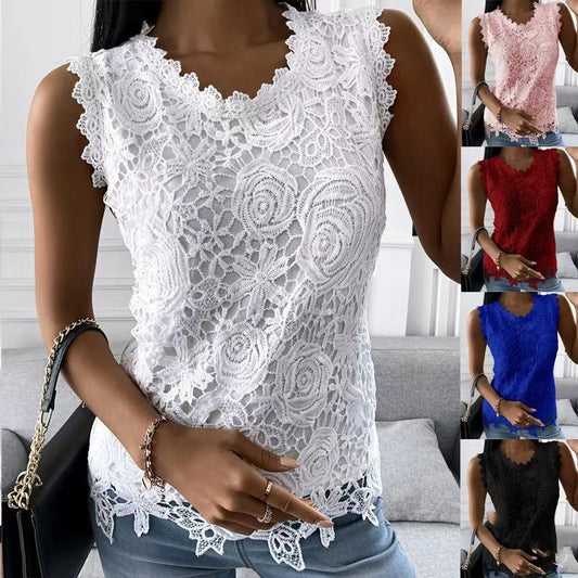 Kim – Spitzenblumen Top für Damen