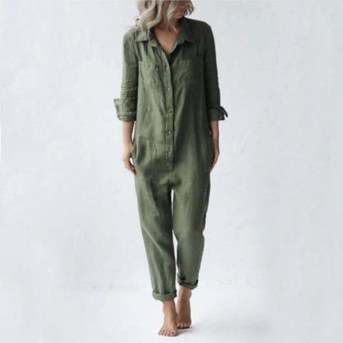 Melanie – Lässiger Jumpsuit mit Taschen und lockerer Passform