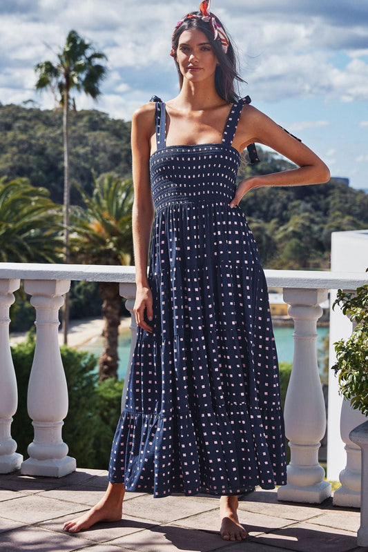 Tamara – Langes Kleid mit Sling-Tie-Druck