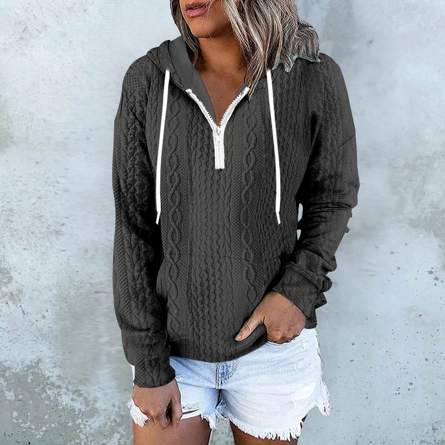 Sophie – Hoodie mit Twist-Textur und Kordelzug für modebewusste Frauen