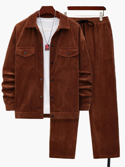 Herren Freizeit Zweiteiler Set – Modernes Outfit für Herbst und Winter, Jacke & Hose, Lässiger Stil