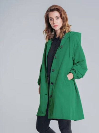 Damen Übergangsjacke mit Kapuze – Lässiger Mantel für Alltag und Freizeit