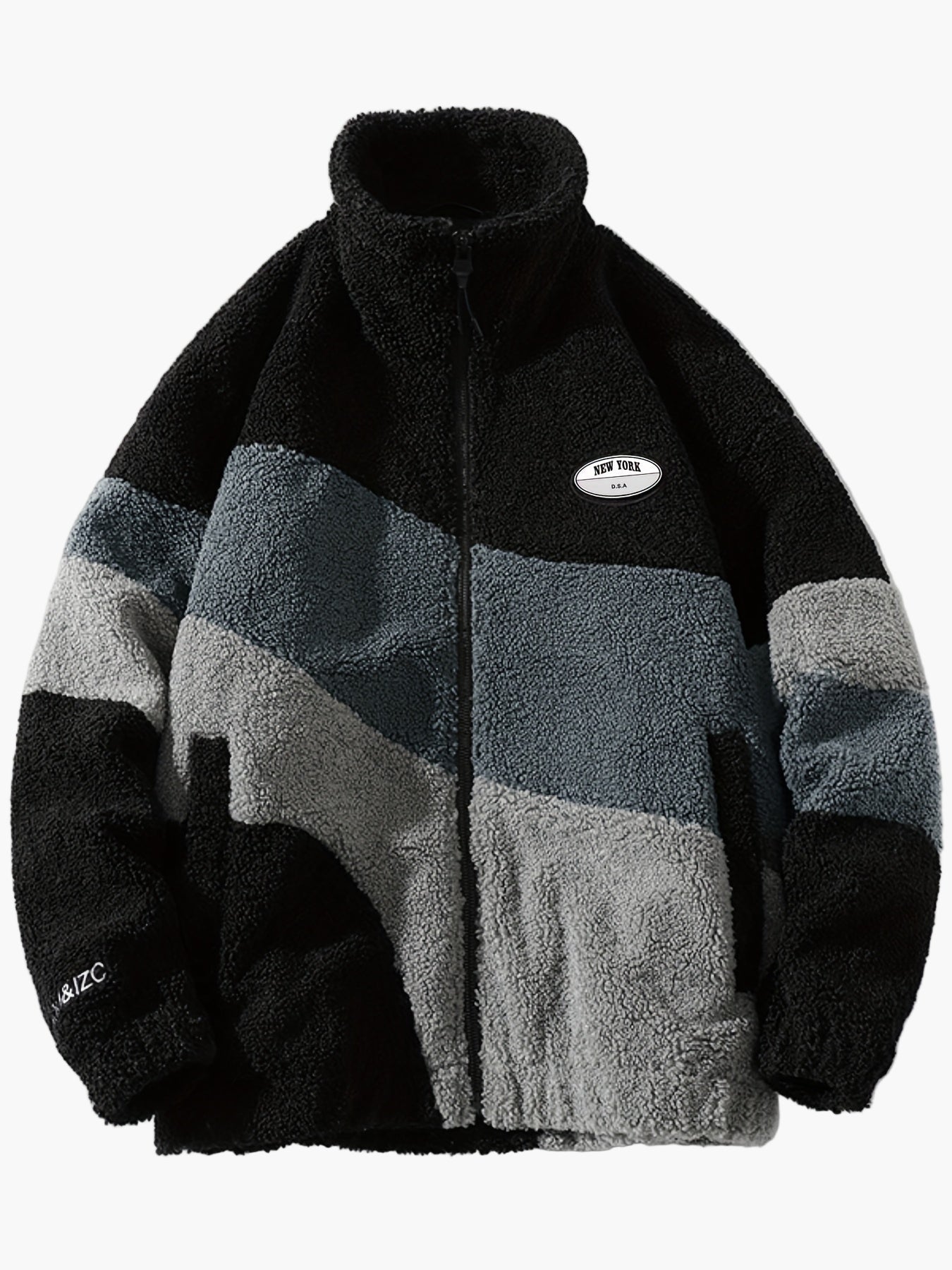 Herren Preppy Style Softshelljacke mit Farbblock-Design und Stehkragen – Freizeitjacke mit Reißverschluss