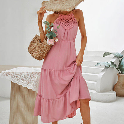 Kathleen – Midi Boho Halterneck Kleid