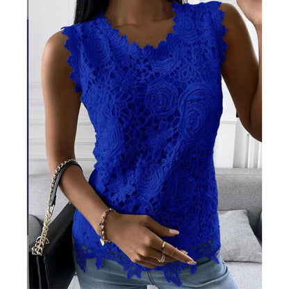 Kim – Spitzenblumen Top für Damen