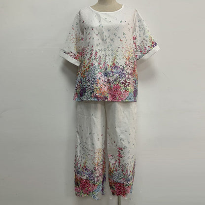 Adele – Bedrucktes Damen-Ensemble mit Pflanzenmuster