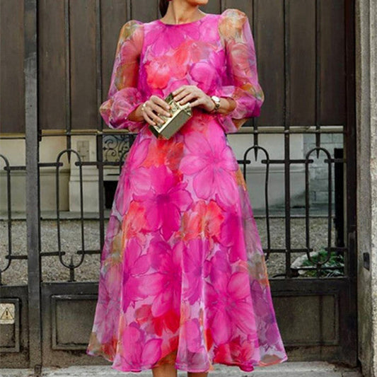 Joy – Sommerliches Damenkleid mit Blumenmuster aus Mesh