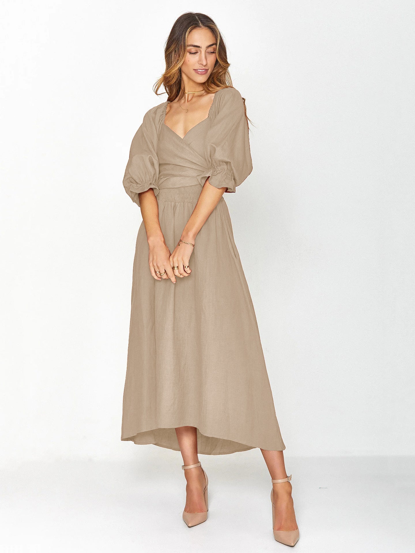 Kate – Rüschiges Damenkleid mit Kordelzug