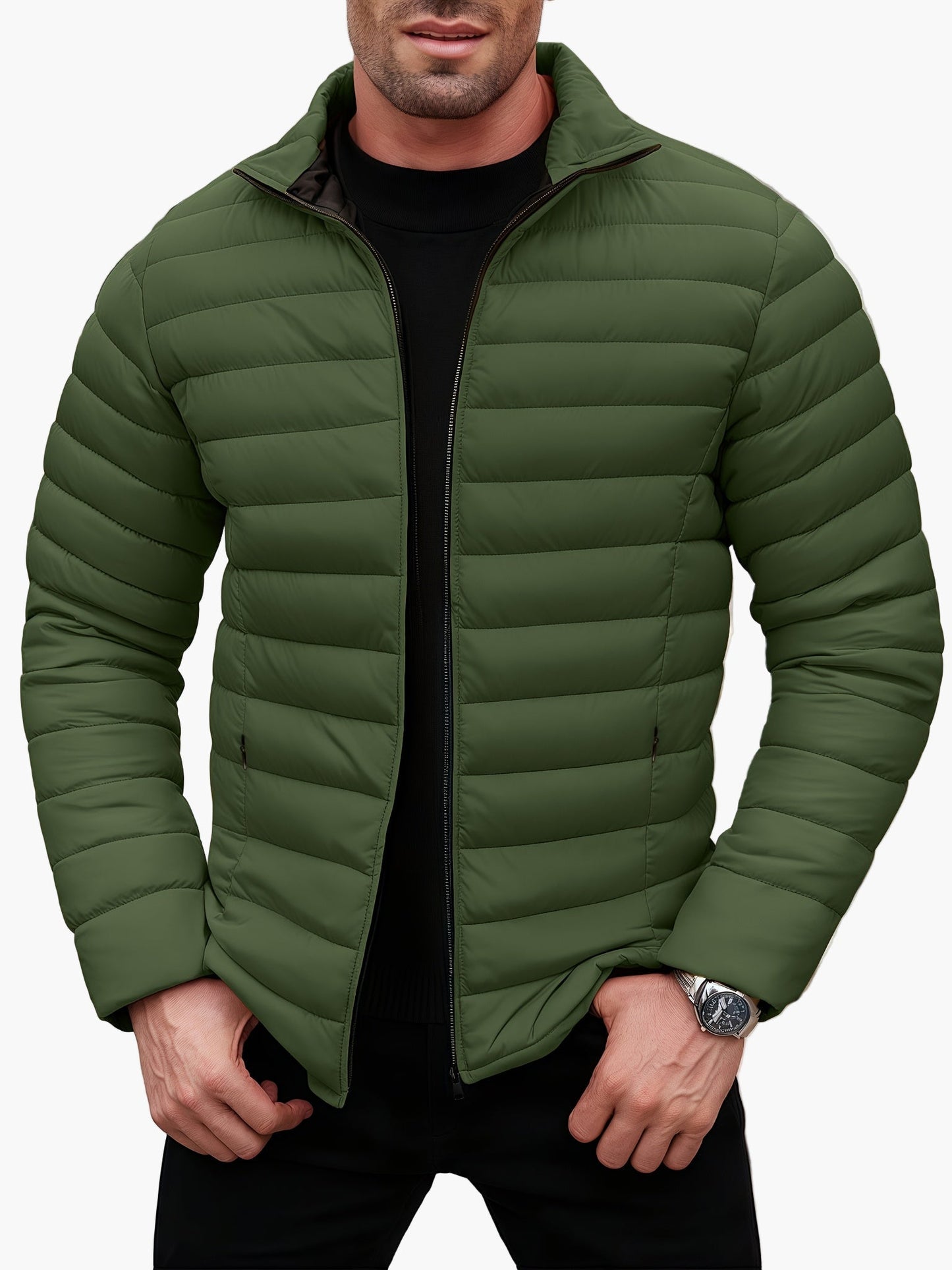 Herren Steppjacke Leicht Gepolstert für Alltag und Freizeit – Modernes Design