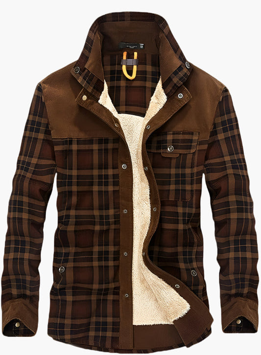 Herren Outdoor Flanelljacke im Holzfäller-Stil mit Fleece-Innenfutter – Ideal für Freizeit und Abenteuer
