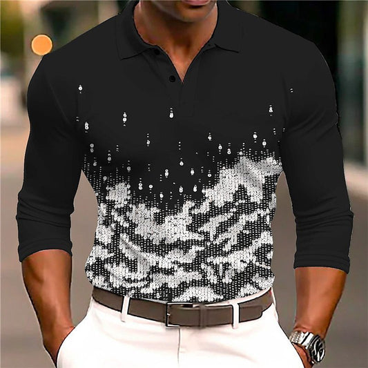 Ian – Lässiges Herren 3D Polohemd mit Druck