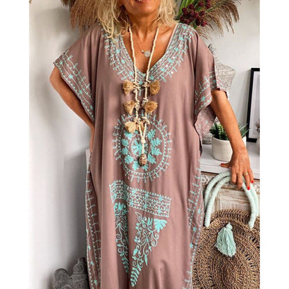 Sophia – Boho Maxikleid mit V-Ausschnitt