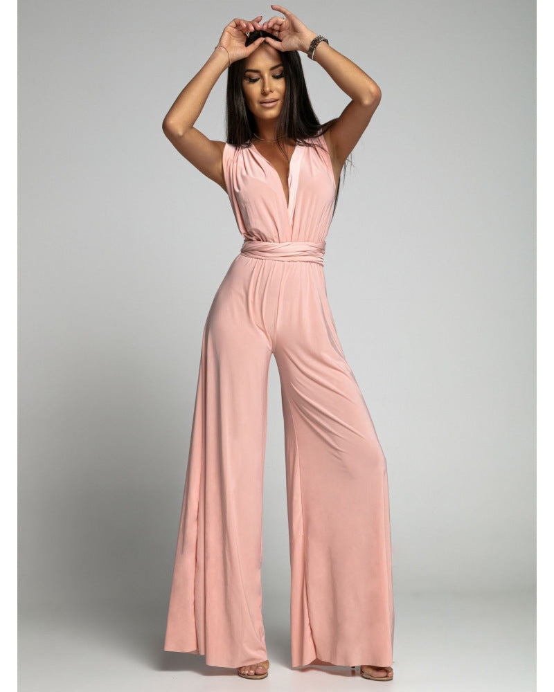 Lily – Tief ausgeschnittene ärmellose Jumpsuit mit Rückenausschnitt