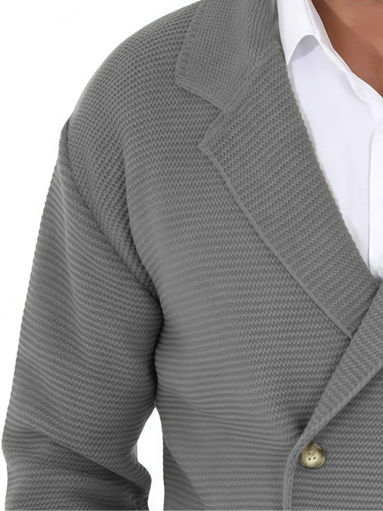 Herren Strickjacke mit Reverskragen und Doppelreiher – Eleganter Casual-Style für Alltag und Büro