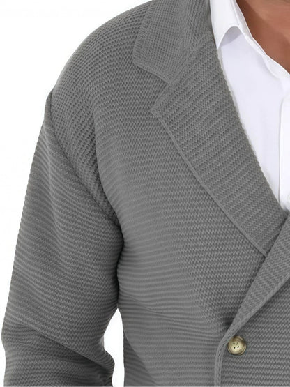 Herren Strickjacke mit Reverskragen und Doppelreiher – Eleganter Casual-Style für Alltag und Büro