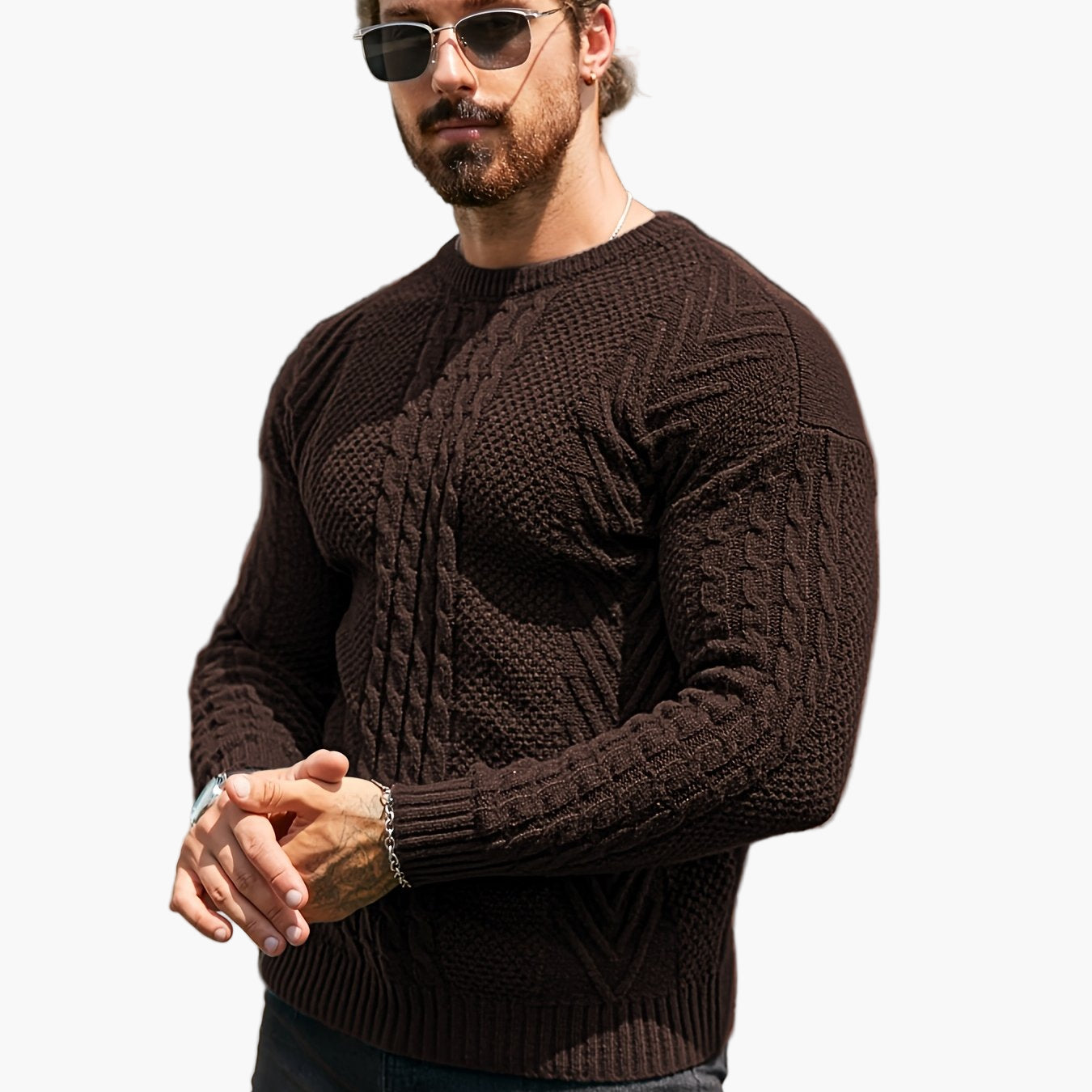 Herren Strickpullover Grobstrick Modern Casual Winterpullover