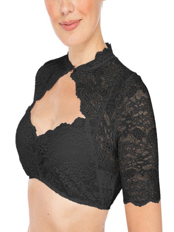 Wendy – Klassisches Damen-T-Shirt mit Spitzenbesatz