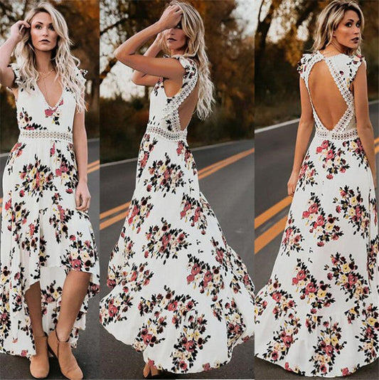 Catherine – Ärmelloses bedrucktes unregelmäßiges Kleid