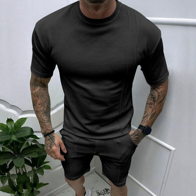 David – Rundhals Kurzarm Shorts Anzug für Sport und Freizeit