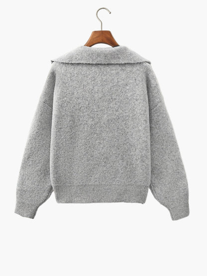 Damen Vintage Strickpullover mit V-Ausschnitt – Bequemer Herbst/Winter Freizeitpullover