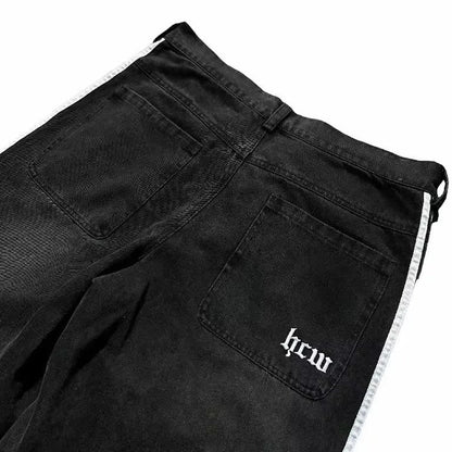 Jake – Vintage gestreifte gestickte Jeans für Herren