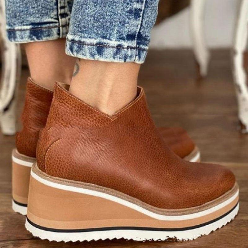 Jennifer – Flache Stiefel mit seitlichem Reißverschluss für Herbst und Winter