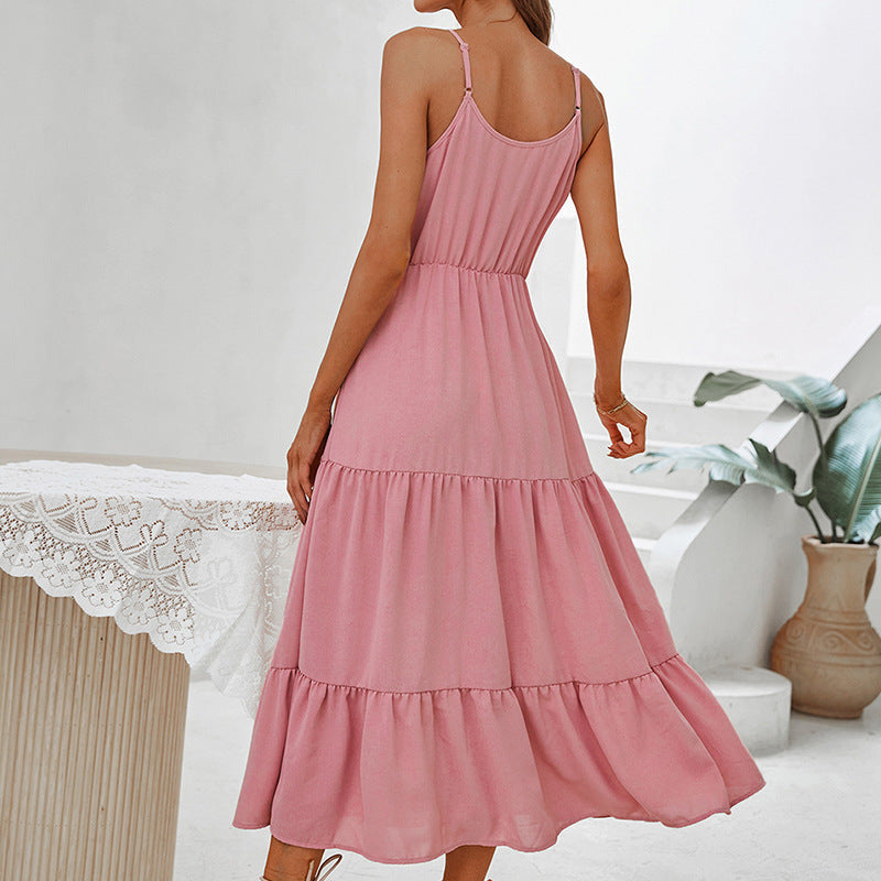 Kathleen – Midi Boho Halterneck Kleid