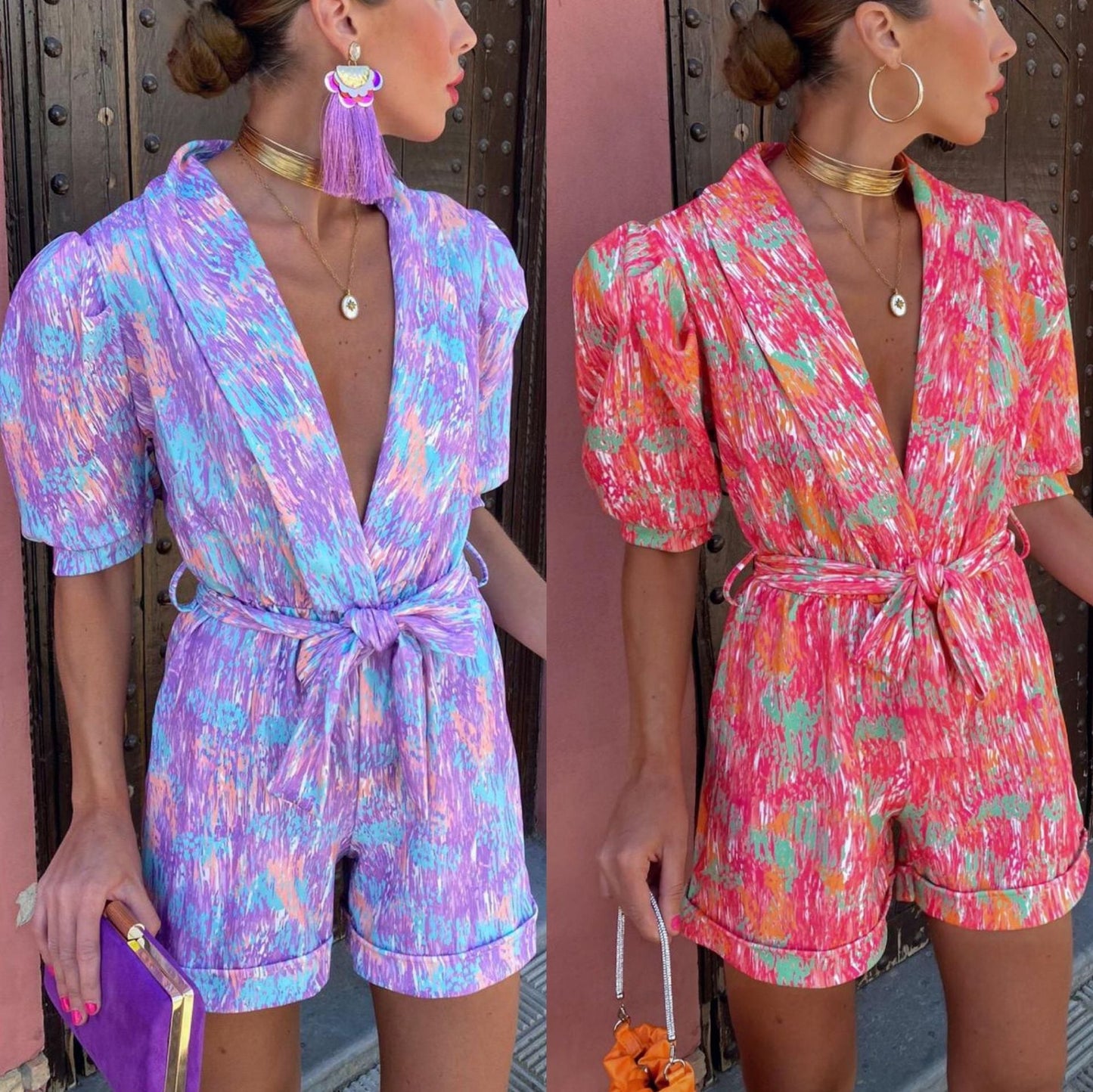 Samantha – Jumpsuit mit Puffärmeln und elastischem Bund