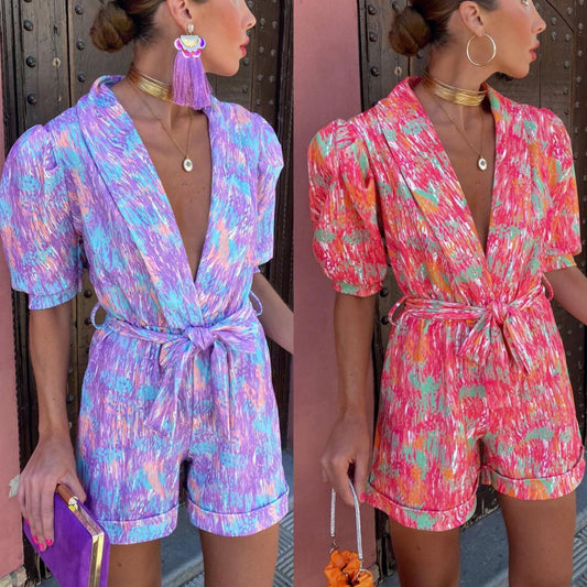 Samantha – Jumpsuit mit Puffärmeln und elastischem Bund
