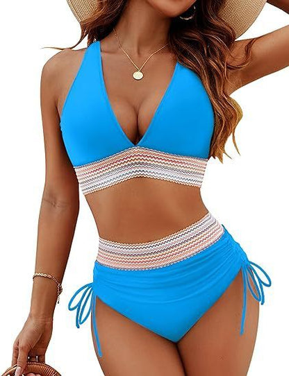 Catherine – Hoch geschnittener Damen-Bikini mit Spalt-Design