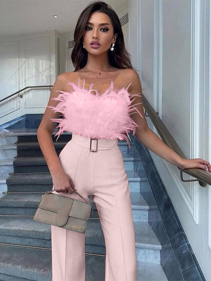 Julie – Federleichtes Damen-Jumpsuit mit Röhrenoberteil für Partys