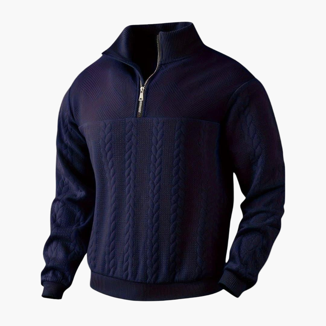 Herren Half-Zip Strickpullover – Modischer Freizeitpullover für Alltag & Büro