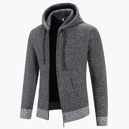 Herren Strick-Kapuzenjacke für Herbst & Winter – Modisches Freizeit-Outfit mit Reißverschluss