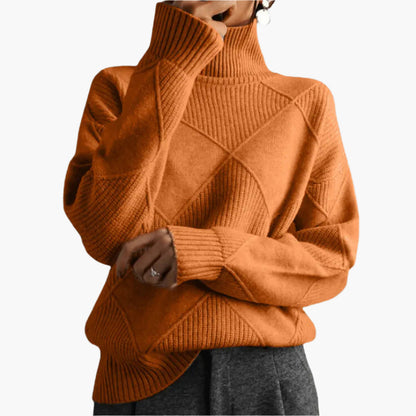 Damen Strickpullover mit Rautenstruktur – Eleganter Freizeit-Look