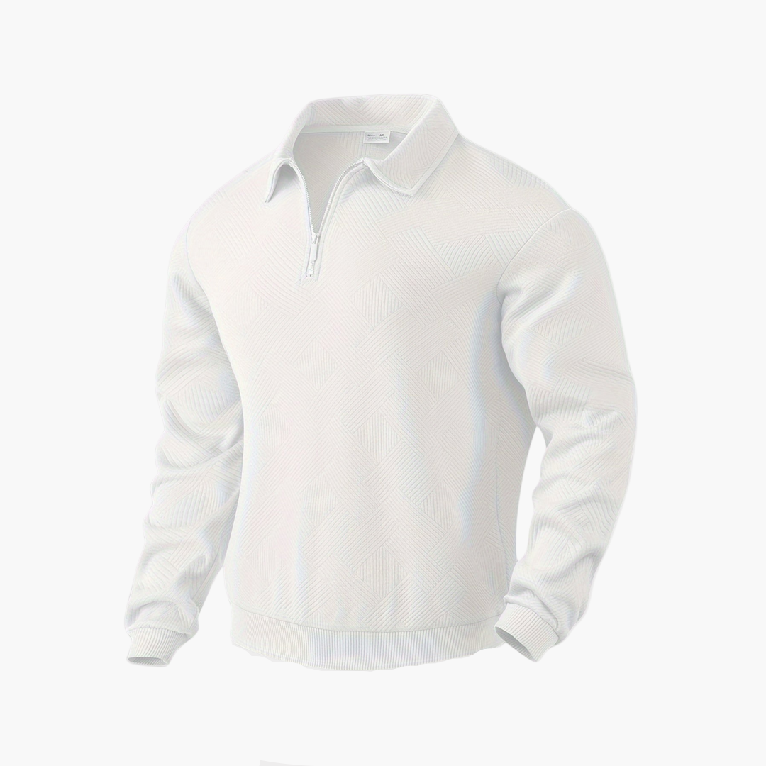 Herren Pullover Vintage Style mit geometrischem Muster und Reißverschluss – Ideal für Freizeit und Alltag