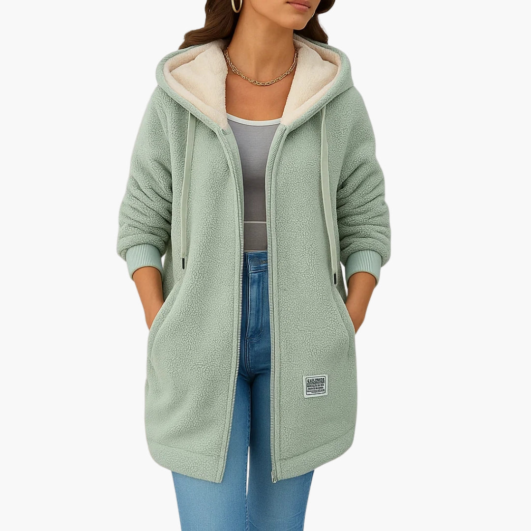 Damen Fleecejacke mit Kapuze – Lässiger Komfort und moderner Stil für Alltag und Freizeit